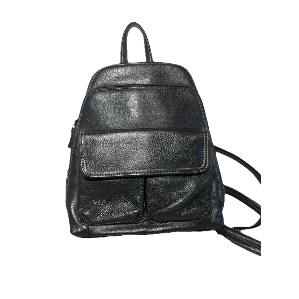 Cherokee Black Leather Convertible Crossbody Backpack Bag Vintage Y2K